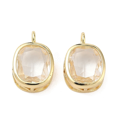 Brass Pave Clear Cubic Zirconia Pendants CU-CBA42CA-04A-G-1