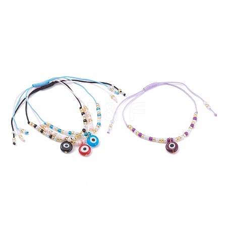 Adjustable Nylon Thread Braided Bead Bracelets BJEW-JB06009-1