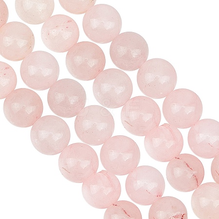 GOMAKERER 2 Strands Natural Rose Quartz Dyed Beads Strands G-GO0001-27B-1