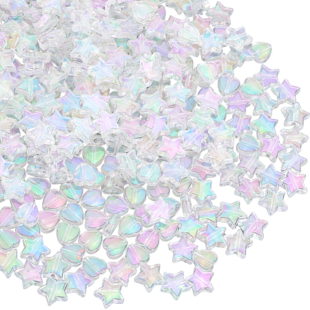 800Pcs 2 Styles Eco-Friendly Transparent Acrylic Beads TACR-SP0001-01B-1