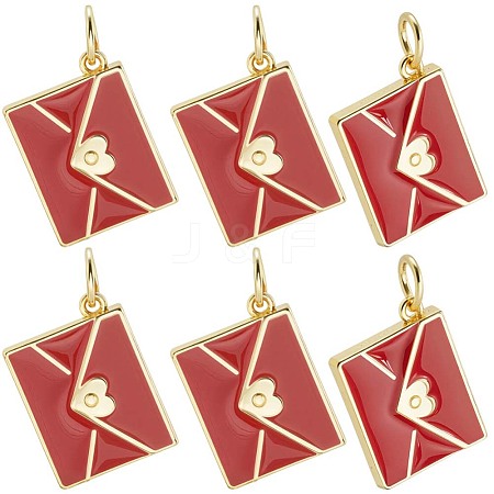 10Pcs Rack Plating Brass Enamel Pendants KK-BBC0020-60G-02-1