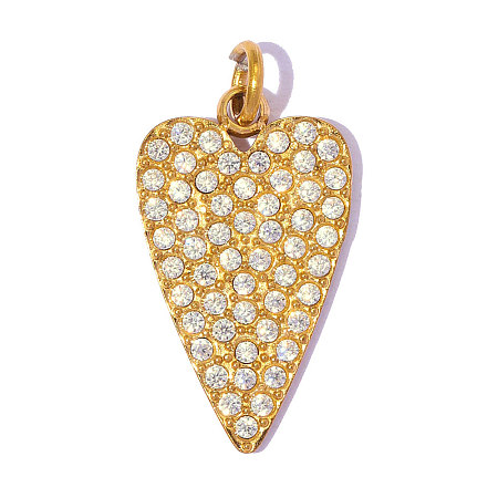 304 Stainless Steel with Rhinestone Pendants RB-A26-06-02-34G-01-1