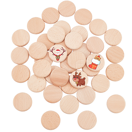 Unfinished Wooden Discs WOOD-WH0030-13-1