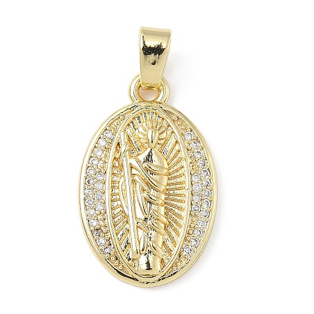 Brass Micro Pave Cubic Zirconia Pendants ZIRC-I356-02G-02-1