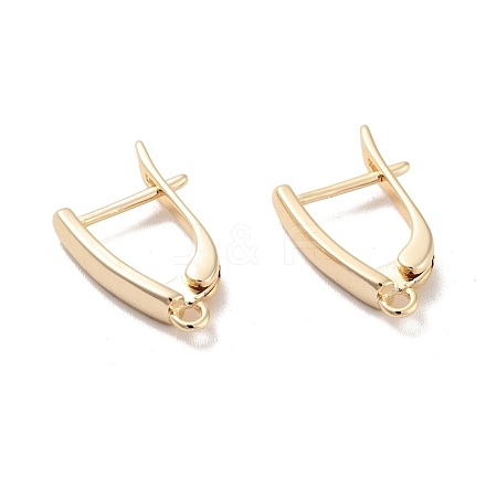 Rack Plating Brass Hoop Earring Findings with Latch Back Closure KK-D083-02G-1