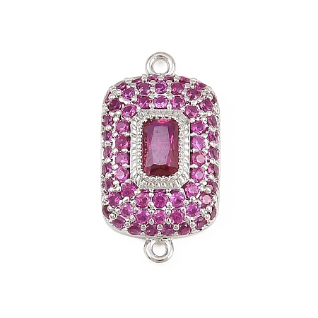 Brass Micro Pave Cubic Zirconia Connector Charms CU-CBAAB9C-01P-03-1