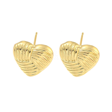 Rack Plating Brass Stud Earrings EJEW-C102-14G-1