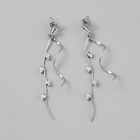 Alloy Horse Eye Dangle Stud Earrings EJEW-WH0004-191P-1