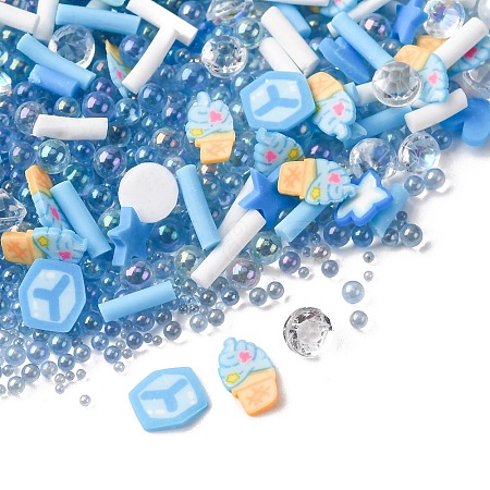 Handmade Polymer Clay Cabochons and Plastic Beads for DIY Jewelry Making Findings CLAY-B007-04I-1