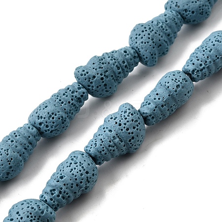 Dyed Natural Lava Rock Beads Strands G-A264-A01-01E-1