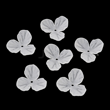 3-Petal Frosted Acrylic Bead Caps SACR-F016-01C-1