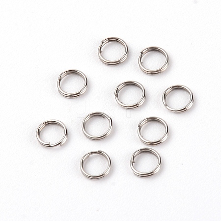 201 Stainless Steel Split Ring STAS-WH0026-03D-1