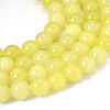 Natural Lemon Jade Round Bead Strands G-E334-6mm-07-5
