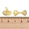 Brass Micro Pave Clear Cubic Zirconia Charms KK-C142-05G-3