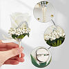 Cloth Rose Flower Boutonniere Brooch with Rhinestone AJEW-WH0258-294C-3