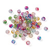 Transparent Spray Painted Crackle Glass Beads Strands GLAA-TA0003-08-5