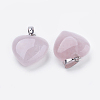 Natural Rose Quartz Pendants G-E434-04P-1