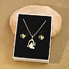 304 Stainless Steel Pendant Necklaces & Stud Earrings Sets WG82A44-07-1