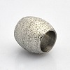 Big Hole 202 Stainless Steel Barrel Textured Beads X-STAS-O048-28-2