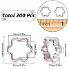 200Pcs CCB Plastic Beads Frames CCB-SC0001-21-2