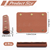4Pcs Rectangle PU Leather Bag Handles Protective Sleeve FIND-GF0006-48A-2