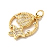 Brass Micro Pave Cubic Zirconia Pendants KK-P343-01E-G-2