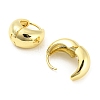 Brass Plain Dome Thick Hoop Earrings for Women EJEW-A026-02G-2