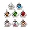 UV Plating Alloy Rhinestone Pendants FIND-A054-03S-1