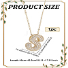 1Pc Brass Micro Pave Cubic Zirconia Letter Pendant Necklaces NJEW-LP0001-43S-G-2