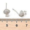 Brass Micro Pave Clear Cubic Zirconia Stud Earrings EJEW-R016-26P-13-5