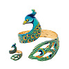 Iron Enamel Peacock Cuff Bangle & Ring Sets for Women WG60250-01-5