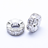 Brass Micro Pave Cubic Zirconia European Beads ZIRC-L070-35P-2