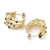 Real 18K Gold Plated 304 Stainless Steel Stud Earrings with Rhinestone EJEW-L267-004G-02-2