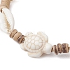 Ocean Theme Adjustable Cowrie Shell & Coconut Braided Bead Bracelets BJEW-JB11461-02-3