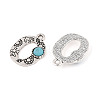 Synthetic Turquoise & Alloy Pendants PALLOY-H146-01AS-O-2