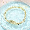 Brass Micro Pave Cubic Zirconia Link Bracelets BJEW-S158-13G-A-1