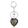 Natural Obsidian Heart with Eye of Horus Keychain PW-WG82166-03-1