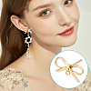 BENECREAT 24Pcs 2 Colors Bowknot Brass Stud Earring Findings KK-BC0013-68-6