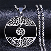 304 Stainless Steel Pendant Necklaces NJEW-C042-07P-1