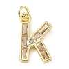 Brass Micro Pave Cubic Zirconia Pendants KK-V014-01G-11-1