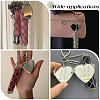 3Pcs 3 Styles 201 Stainless Steel String Bag & Iron & Glass Mirror & Alloy Bowknot Pendant Keychains HJEW-SC0003-32-7