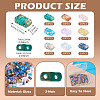 180Pcs 9 Colors 2-Hole Transparent Glass Seed Beads SEED-TA0001-59-4