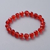 Faceted Glass Beads Stretch Bracelets BJEW-JB05007-M-2
