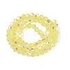 AB Color Plated Transparent Glass Beads Strands GLAA-G127-01-02A-3