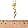 Brass Micro Pave Camellia Cubic Zirconia Flower Snake Pendant Necklaces LS-NJEW-S438-02D-G-5