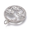 Autumn Theme Brass Micro Pave Clear Cubic Zirconia Pendants ZIRC-H104-01-P-3