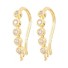 Brass Rhinestone Earring Hooks KK-C261-01A-G-1