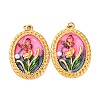 304 Stainless Steel Enamel Pendants STAS-U061-48G-02-1