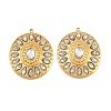 304 Stainless Steel Rhinestone Pendants STAS-I352-14G-02-1
