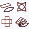 CHGCRAFT 4Pcs 2 Styles Wooden Handles Replacement FIND-CA0002-22-5